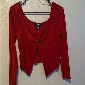 Red Long Sleeve Blous